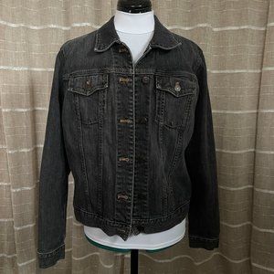 GAP washed black denim jacket